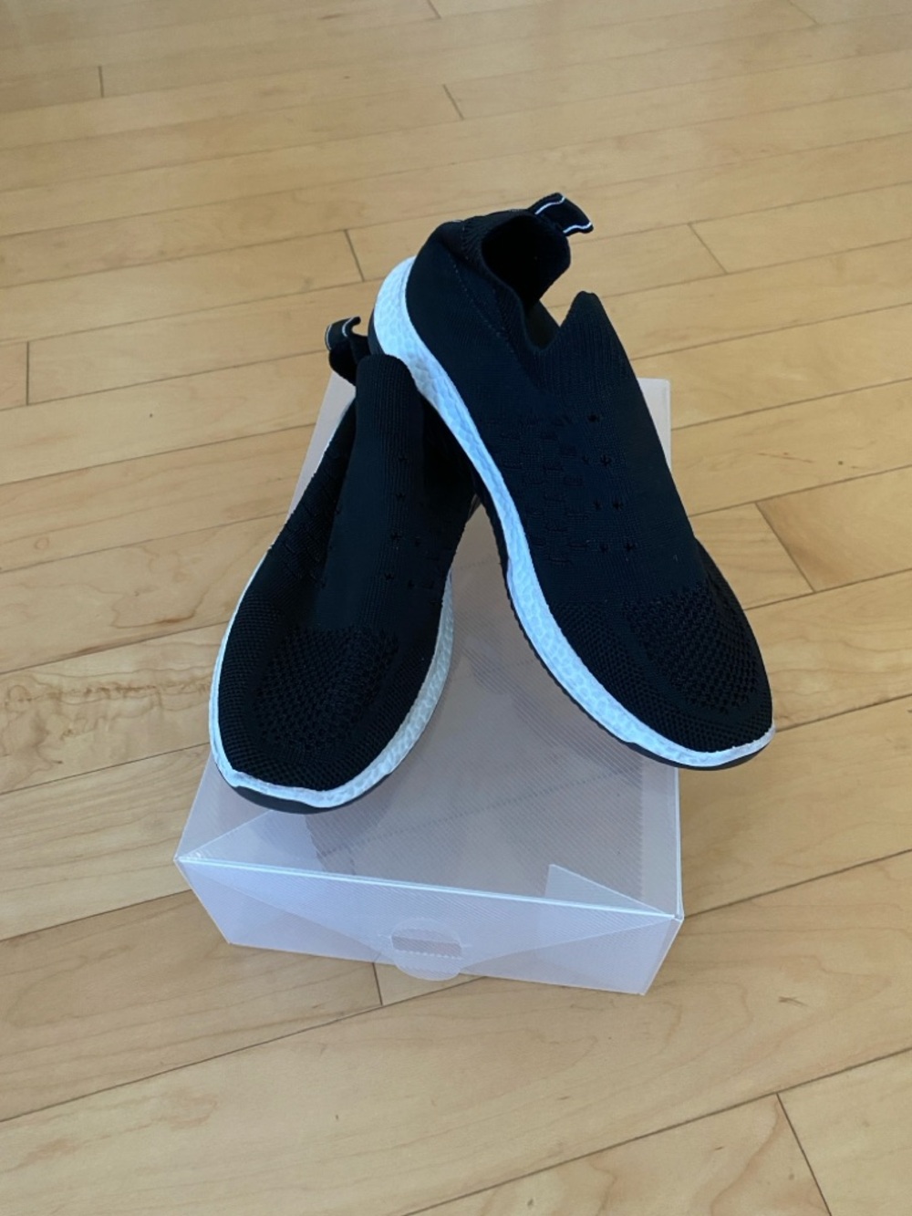 Danskin Black Slip-On Knit Sneakers with White Midsole - Picture 2 of 7